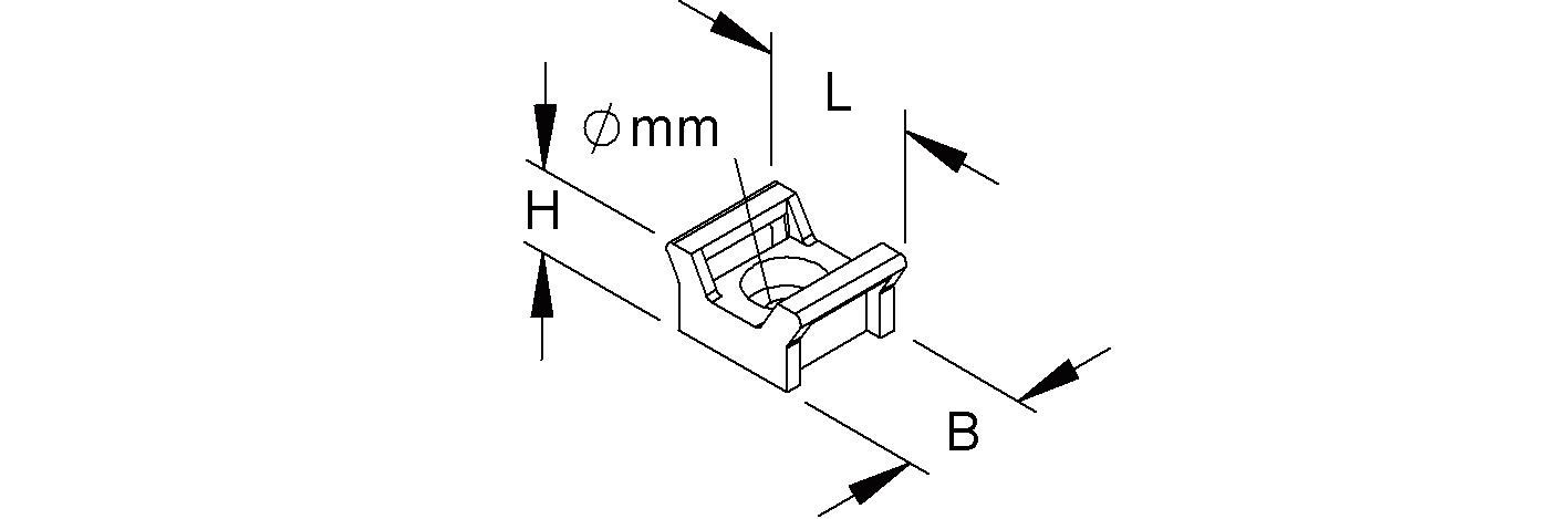 Befestigungssockel Kst natur 12,5mm 22x17,5x11,5mm schraub/niet Ø5,3mm