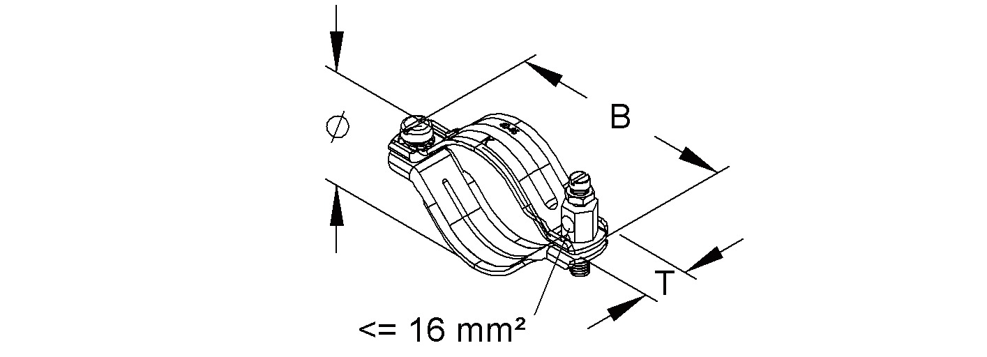 Erdungsrohrschelle Cu 10-13mm unbeh 6-16qmm 1f