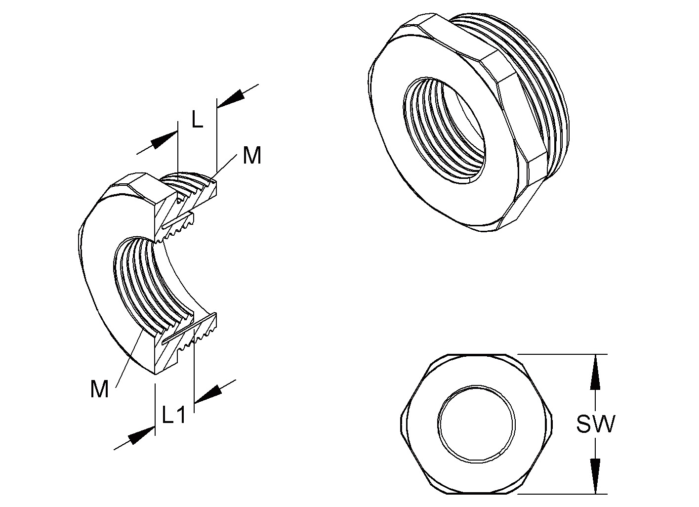 Reduzierring Kst M25/M12