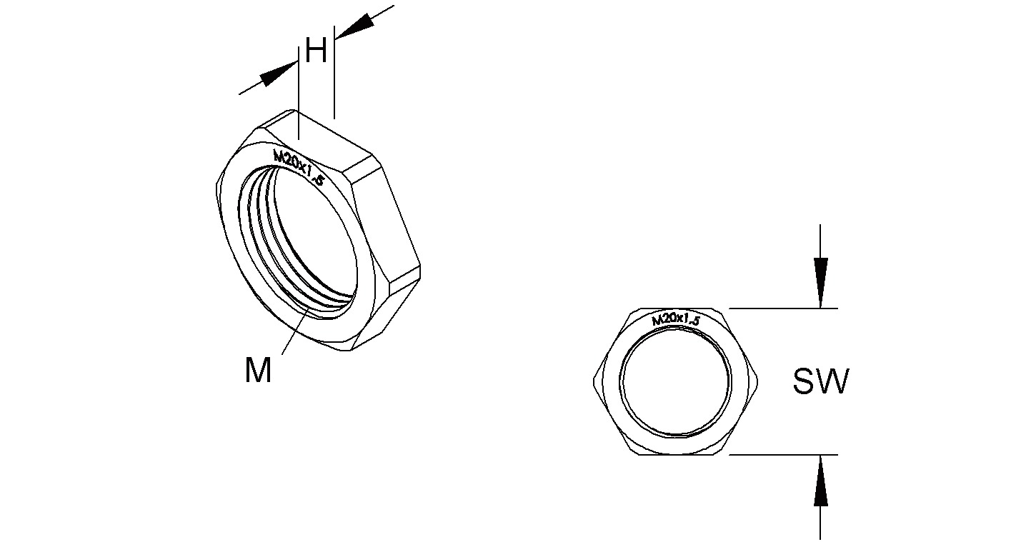 Gegenmutter M25 PS unbeh hfr lgr schlagf