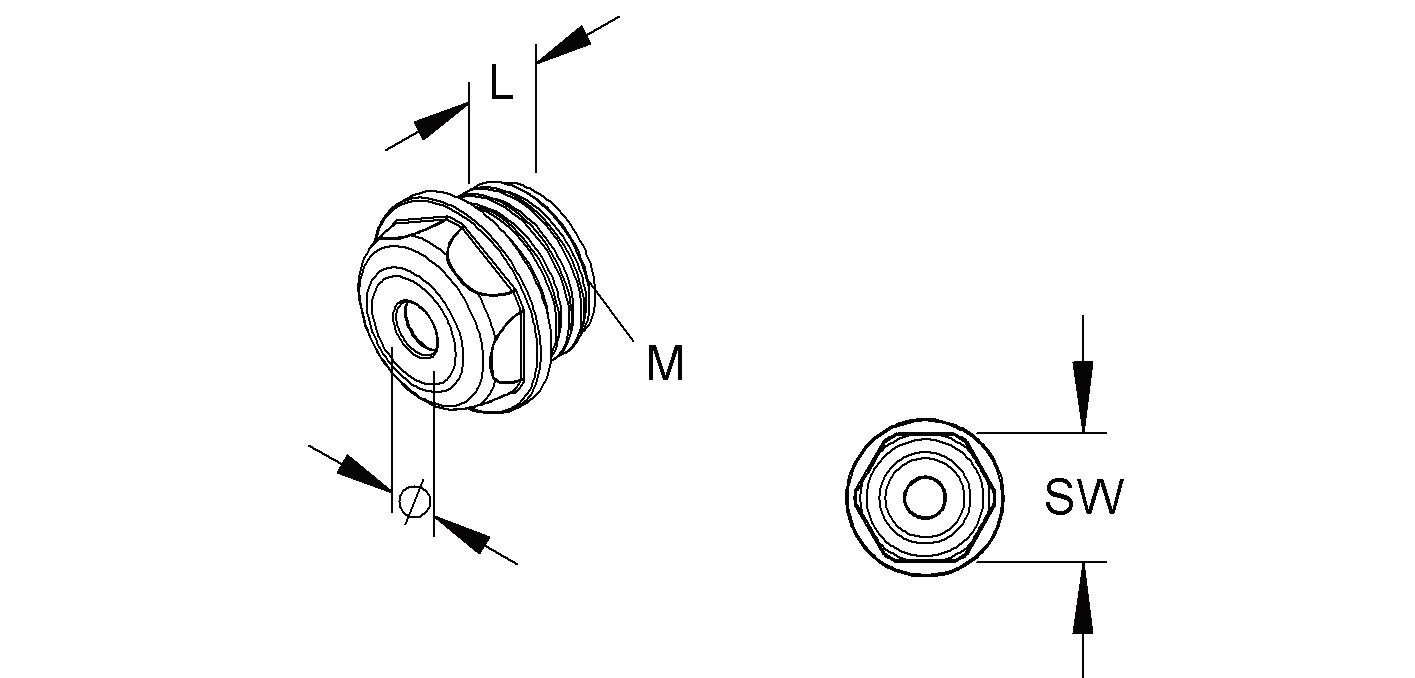 Kabeleinsteckstutzen IP54 Ø12mm 4-6mm lgr hfr offen