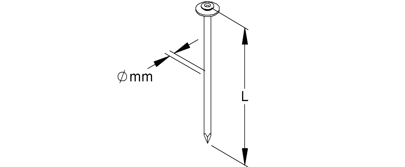 Stahlnagel Ø2x50mm ST Linsenkopf bl