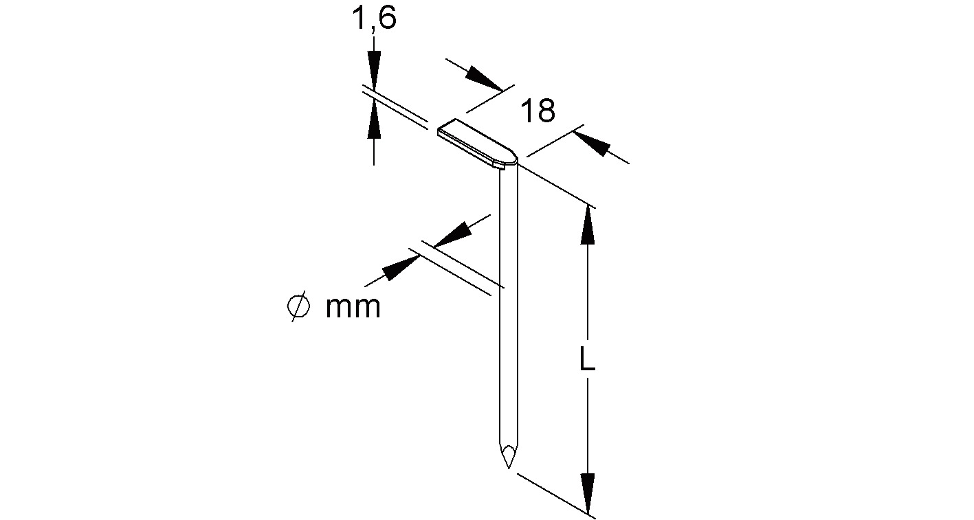 Hakennagel Ø3x50mm ST g/vz