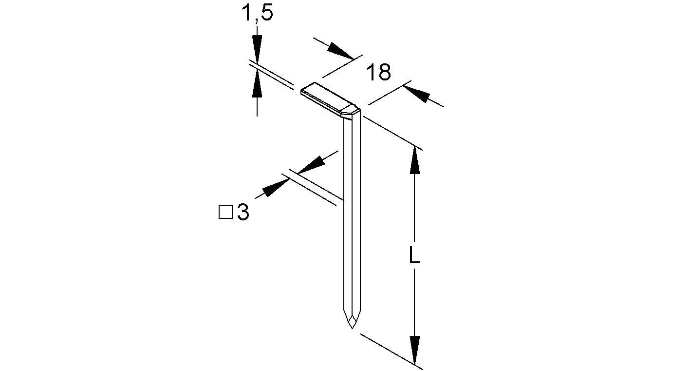 Hakennagel Ø3x50mm ST bl