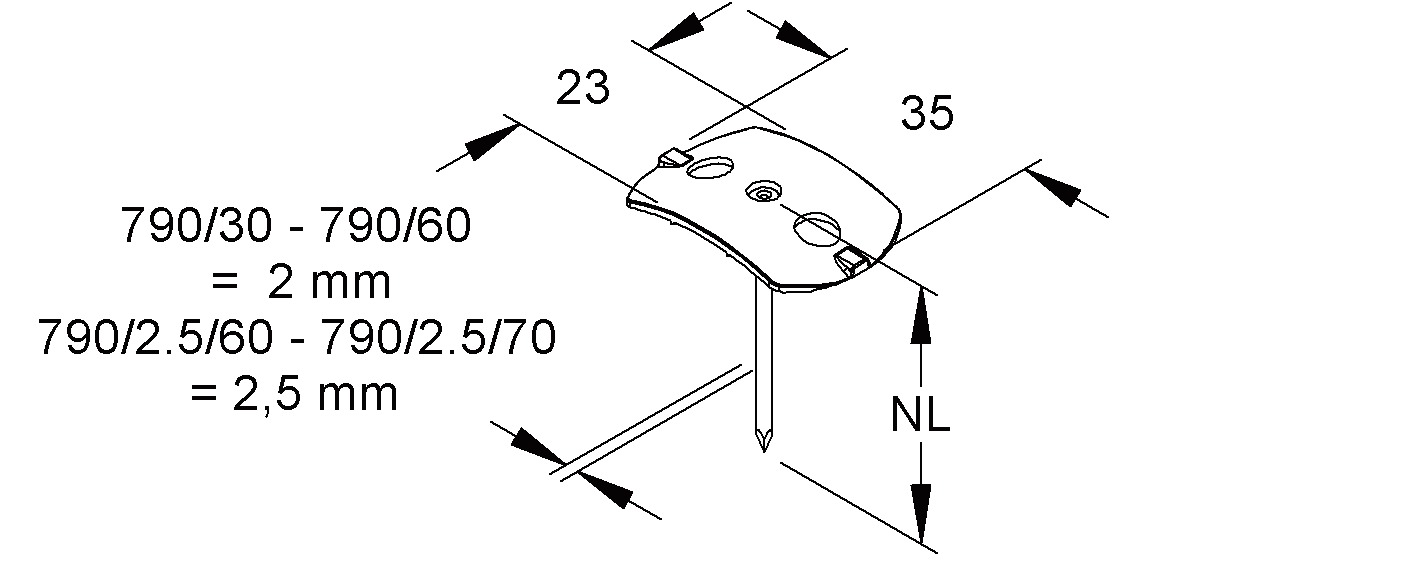 Nagelscheibe m.Nagel Ø2x30mm ST/Kst g/vz Mit Nagel Gehärtet gr