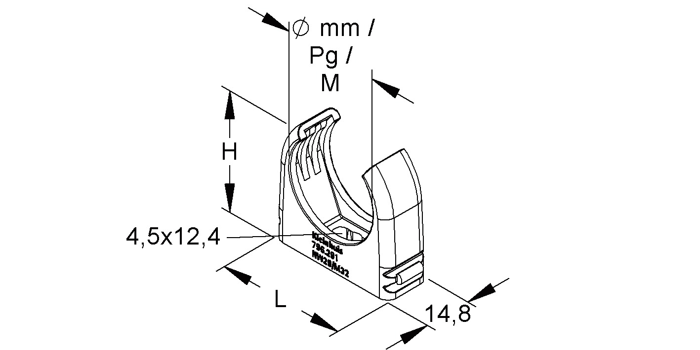 Rohrschelle Ø40-41mm Kst anreihb Schraubl gr