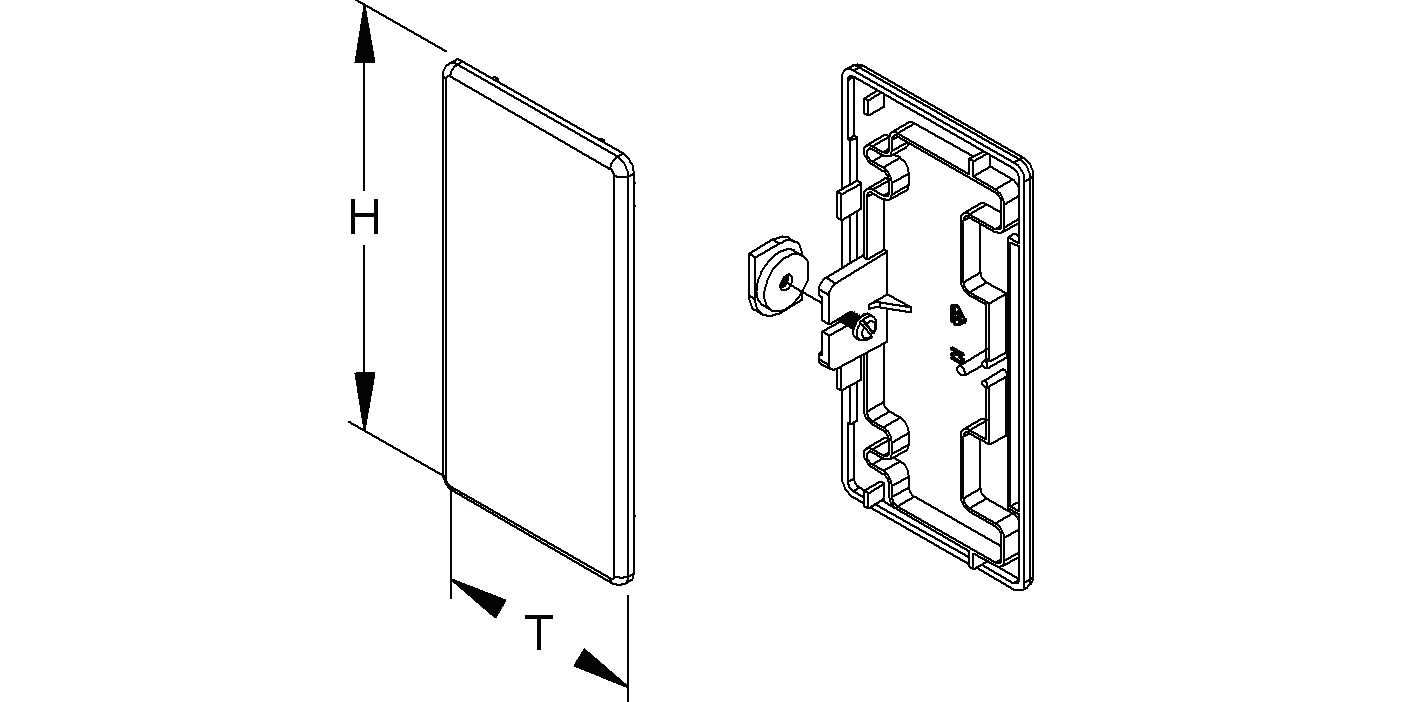 Endstück GEB-K 105x66mm Kst li/re rws RAL9010 unbeh