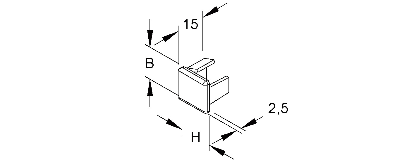 Endstück LF-K 17,5x18mm li/re Kst rws RAL9010 unbeh