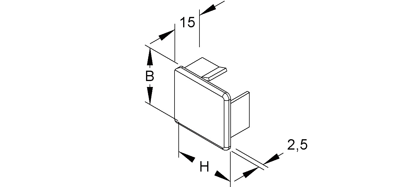 Endstück LF-K 30x32mm li/re Kst rws RAL9010 unbeh