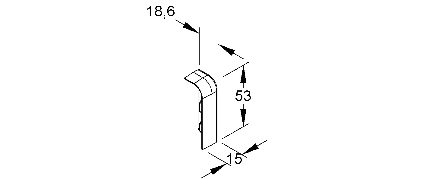 Endstück SL-K 53mm re cws RAL9001