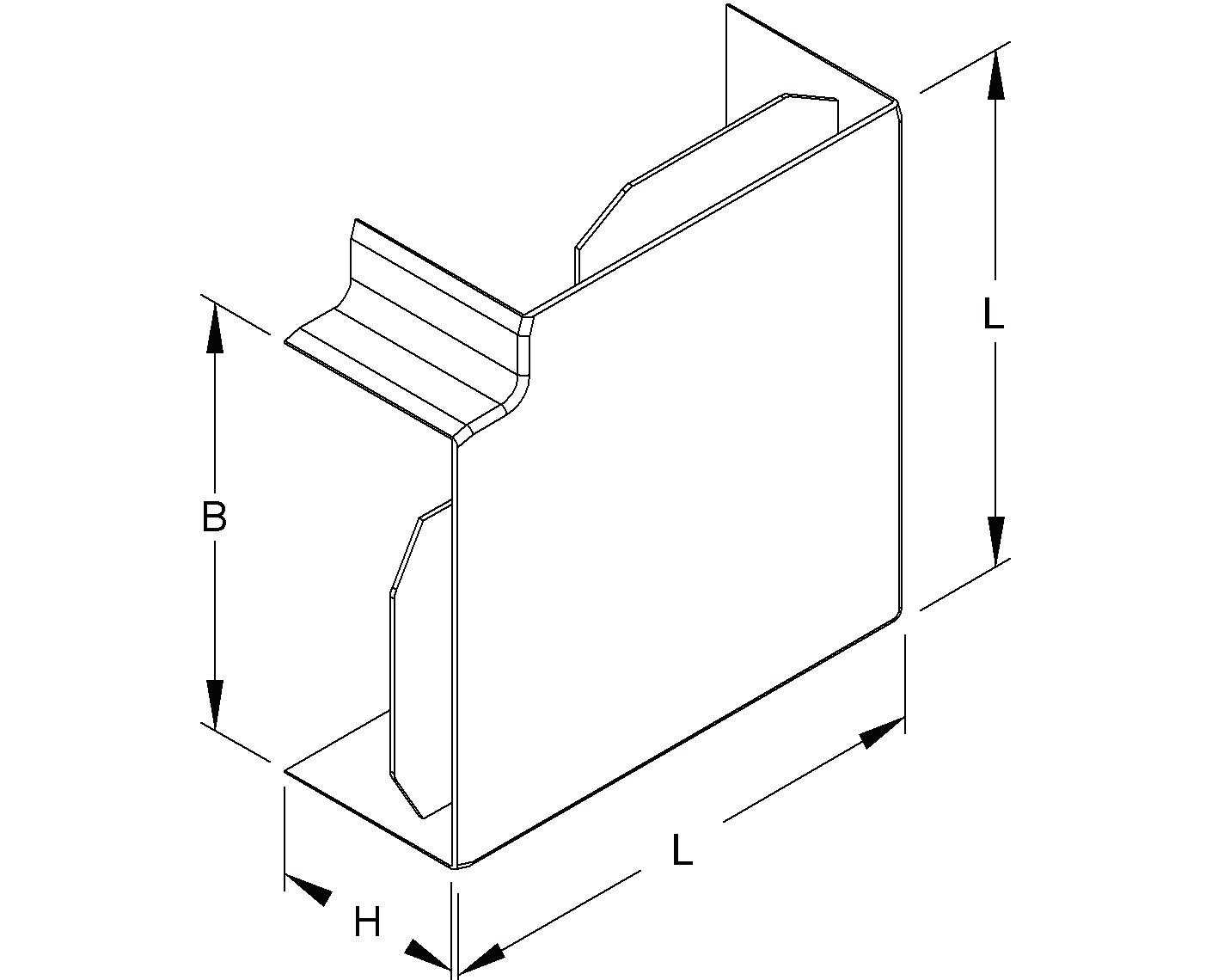 Flachwinkel LF-K HFT 62x60mm Kst unbeh cws RAL9001