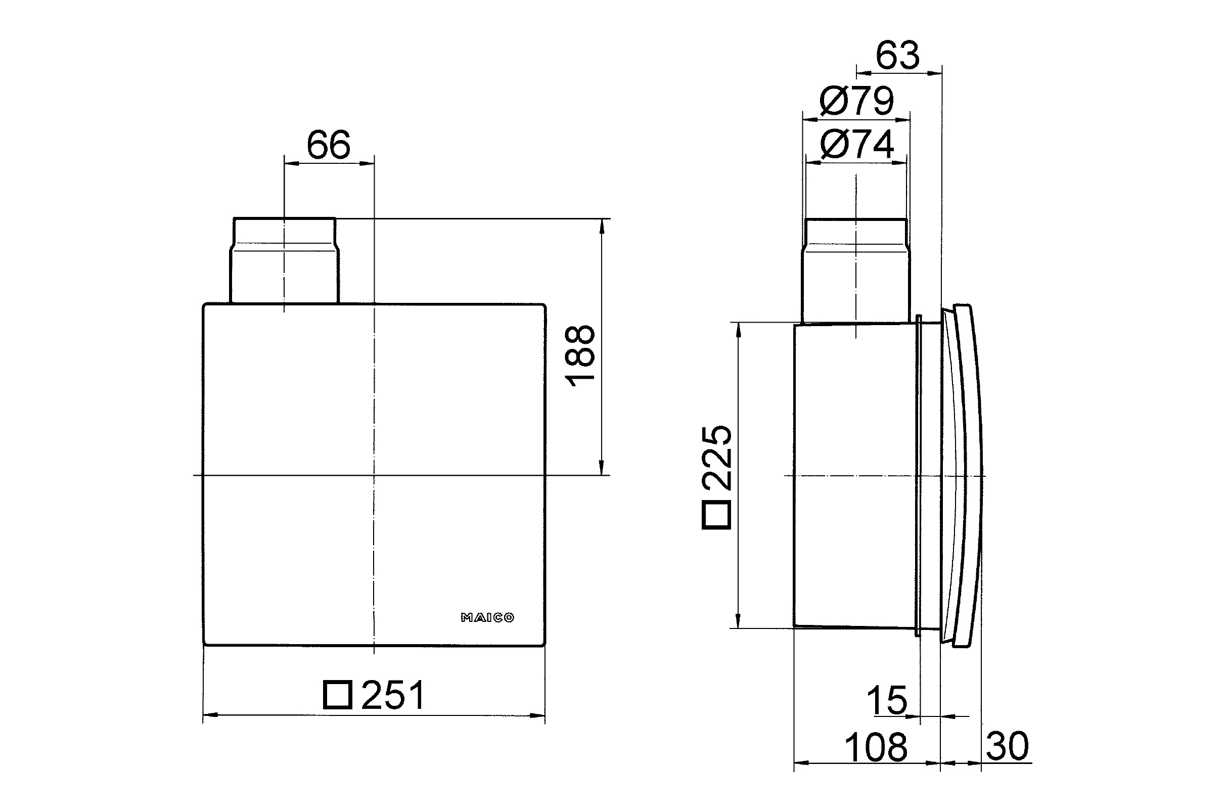 Bad-/Küchenventilator Ø80mm 230V 62cbm/h UP ws 40°C 50Hz