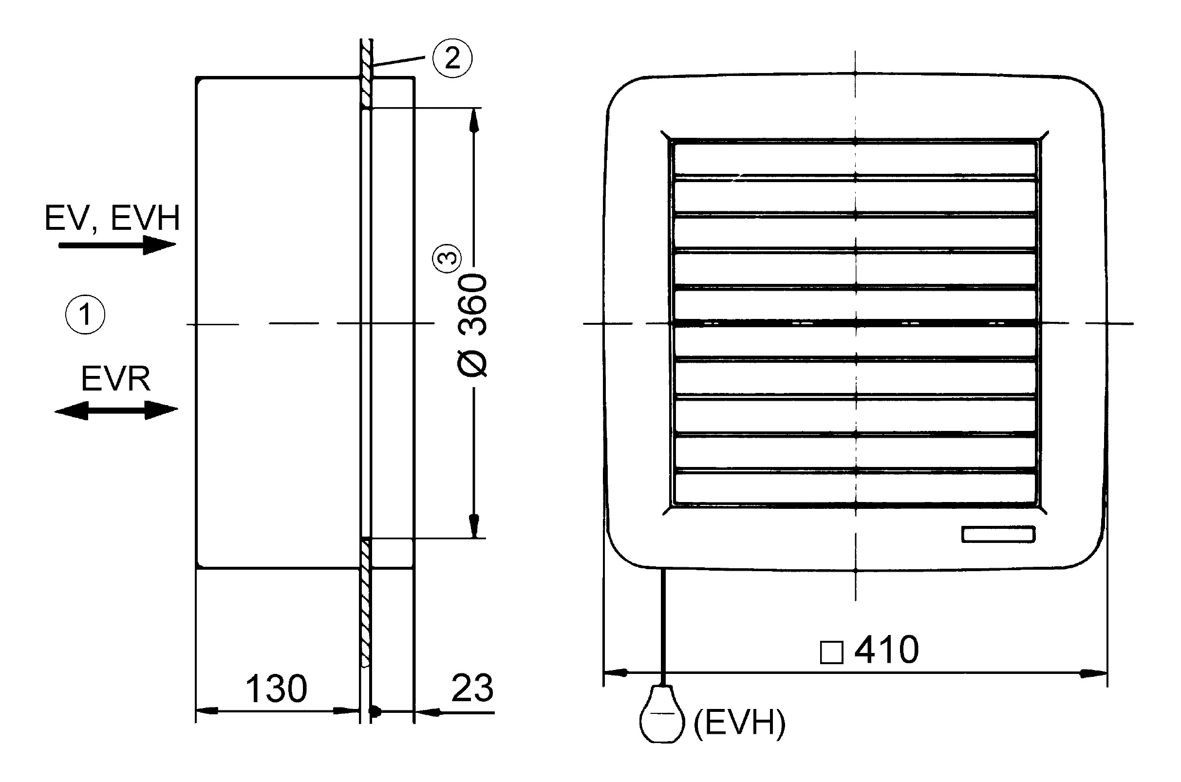 Fensterventilator Ø315mm 230V 1400cbm/h elektØ315mm Be/Entlüft Kst 1410Upm ws