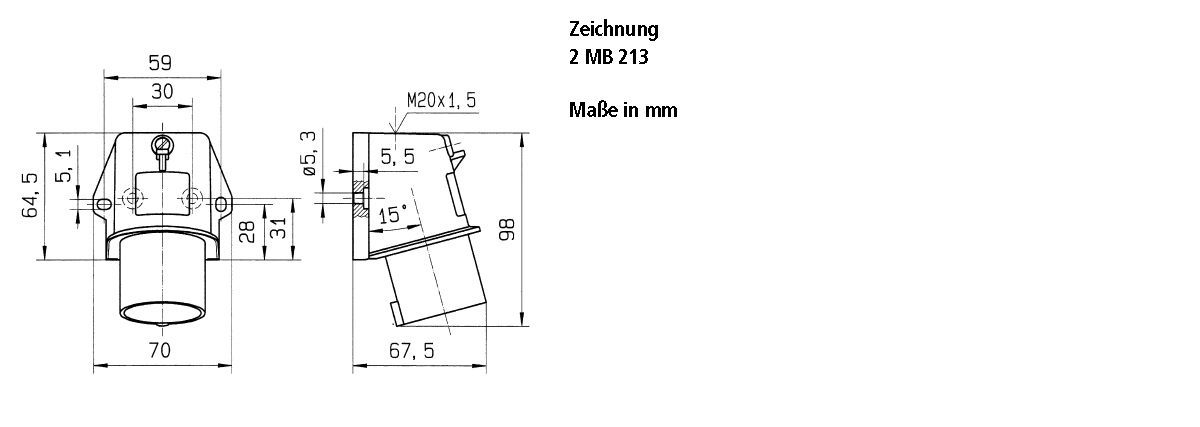 CEE-Aufbaugerätestecker 3p 16A 16A IP44 230V/bl 6h Schraubkl rechtw Kst