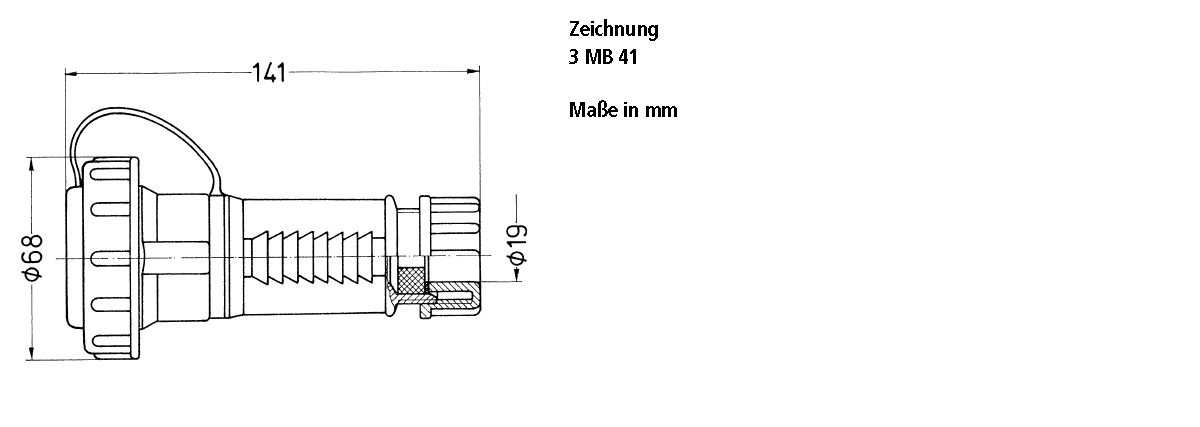 SCHUKO Kupplung Kst IP68 ger bl hfr Schraubkl