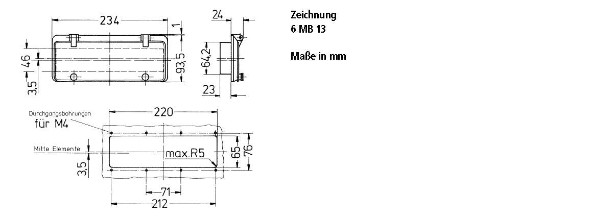 Sichtfenster 94x234x24mm