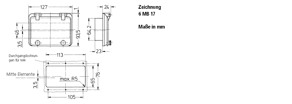 Sichtfenster 94x127x24mm