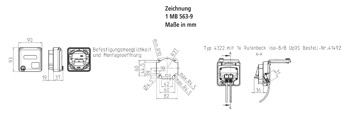 Datendose 2f Cat6 IP44 Cepex UP/Einb RJ45 Kst Unterputz/Einbau