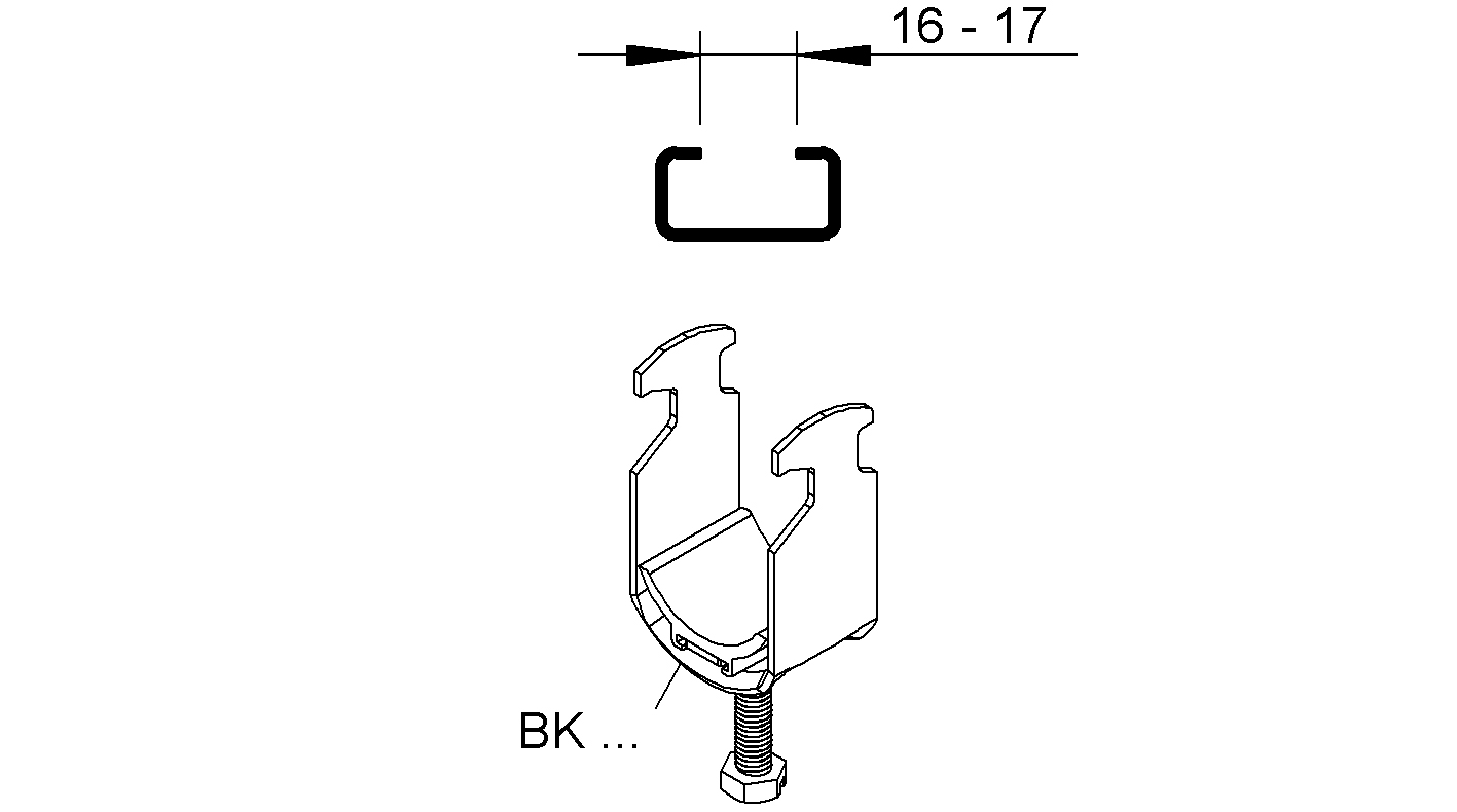 Bügelschelle 16-22mm 1f ST Profilschiene Wanne&#x3D;Kunststoff hfr