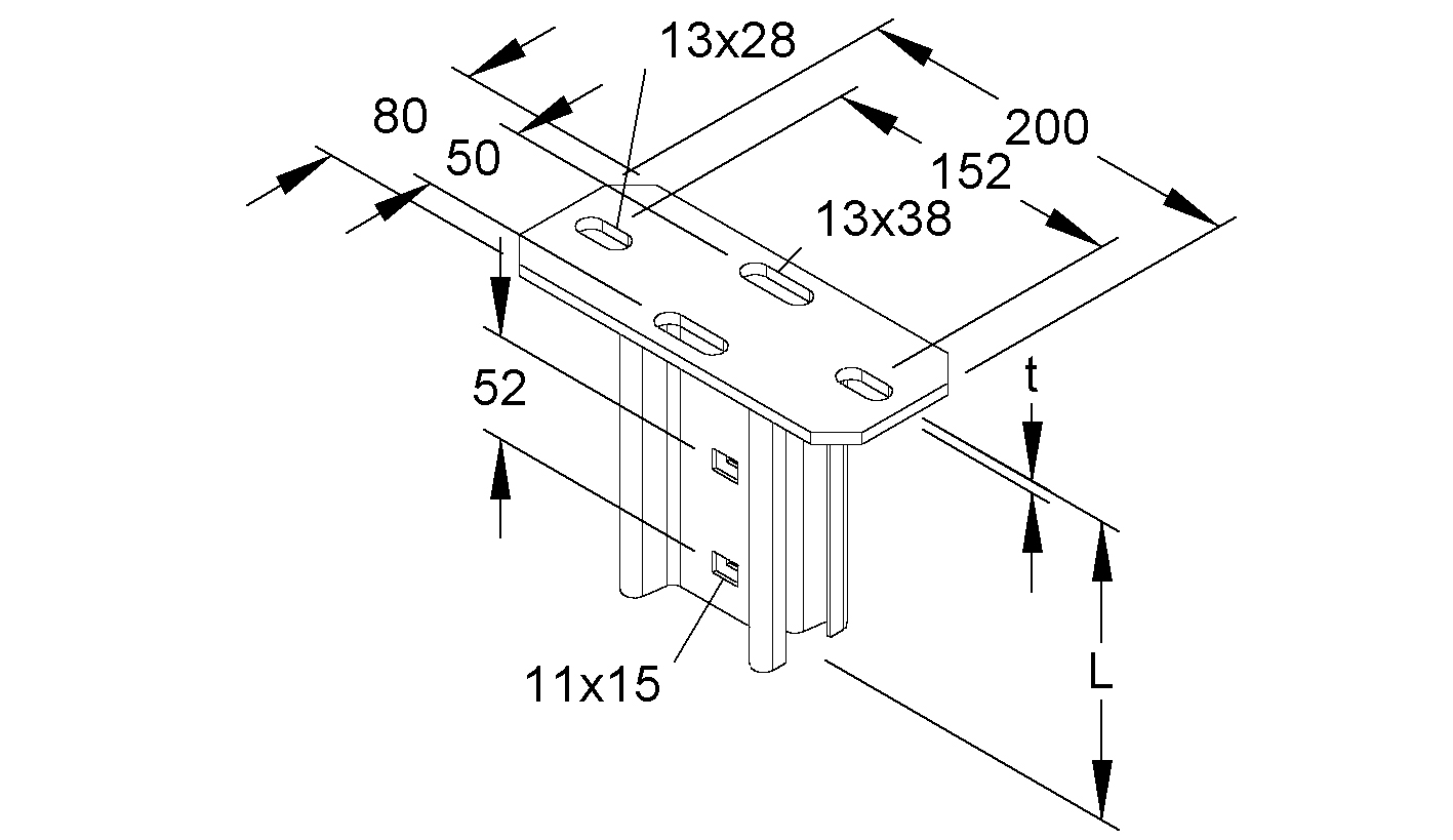 Schraubkopfplatte I-Profil f.Deckenmont Geeignet für Deckenmontage 90°