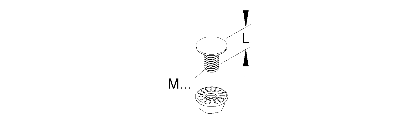 Maschinenschraube/Bolzen M6x16mm f/vz m.Mutter SW10