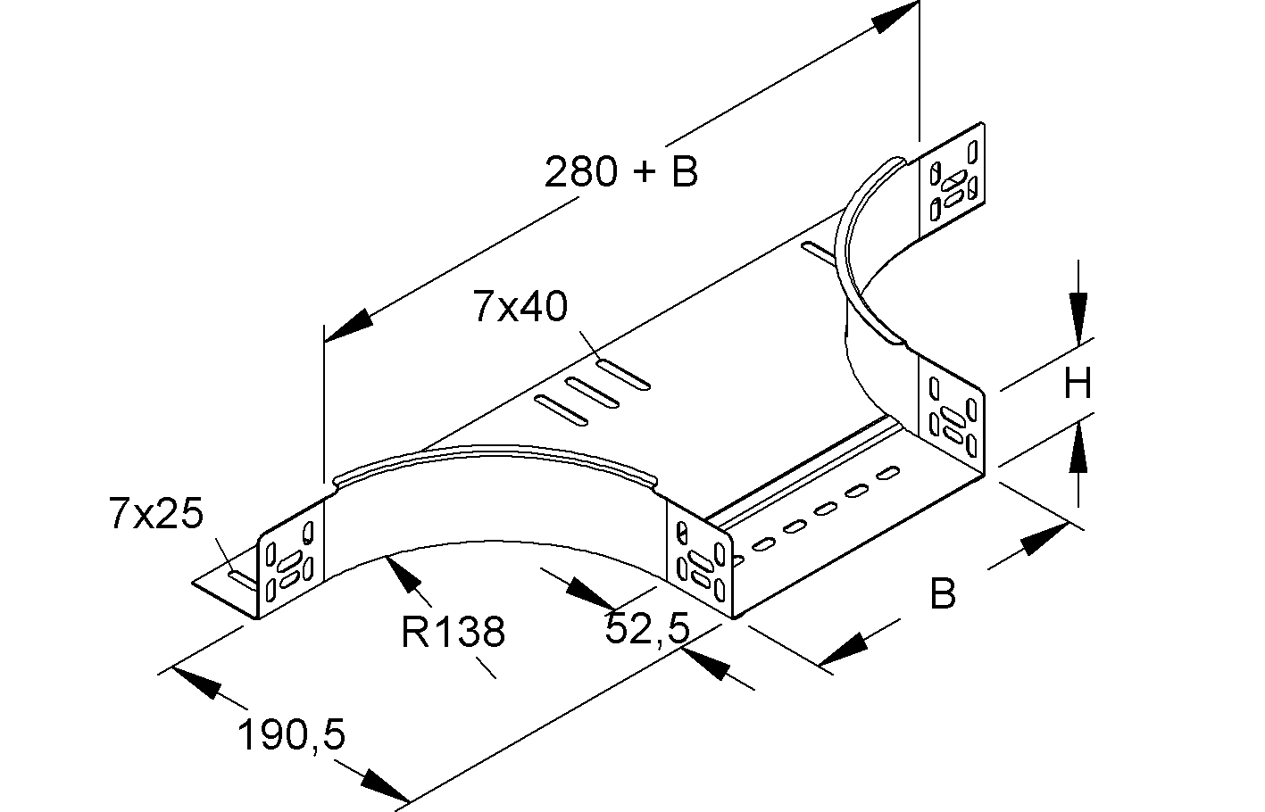 Anbau-Abzweigstück ST vz 60x100mm int.Verb