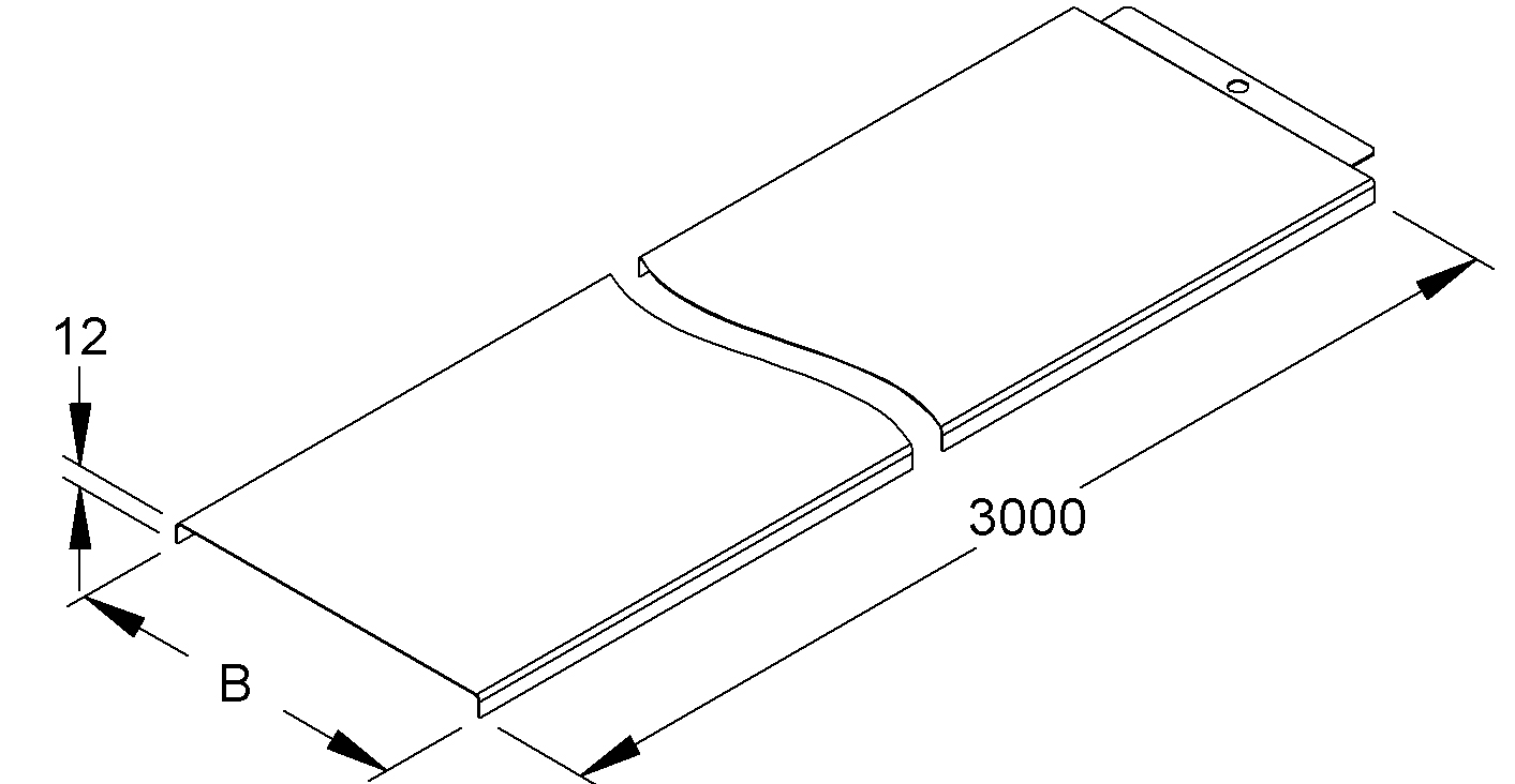 Deckel aufl 200x3000mm f.Kabelrinne Geeignet für Kabelleiter