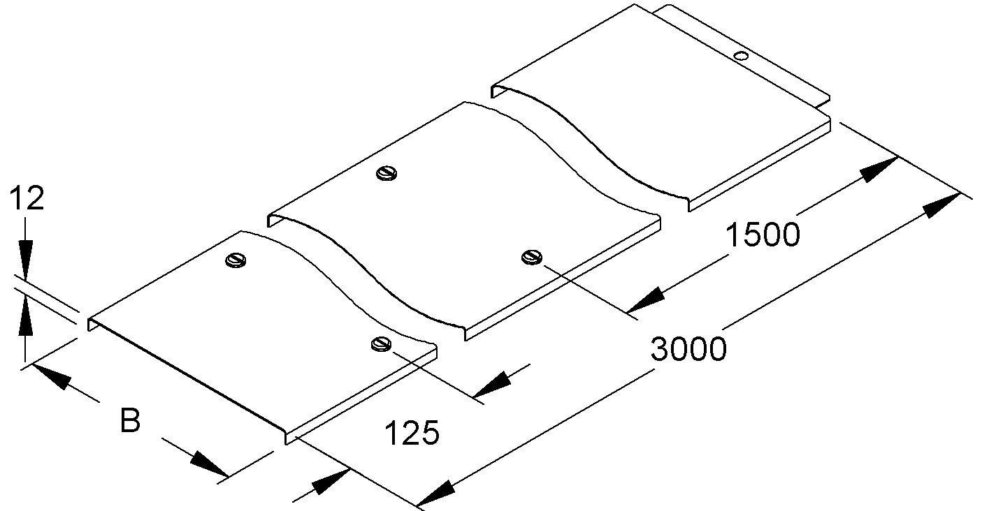 Deckel Drehriegel 300x3000mm f.Kabelrinne Geeignet für Kabelleiter