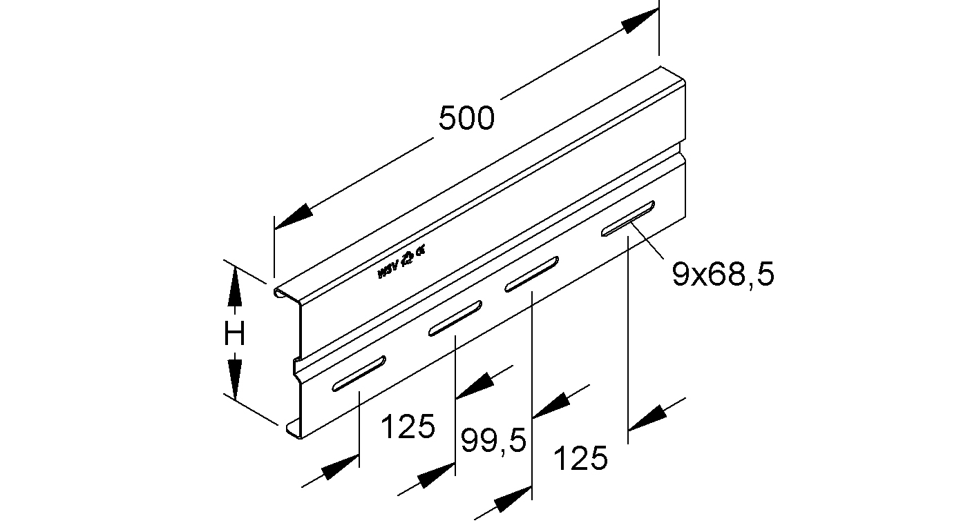 Verbinder Kabeltrag ST Schraubverb 500mm 200-600x150mm Geeignet für Kabelleiter