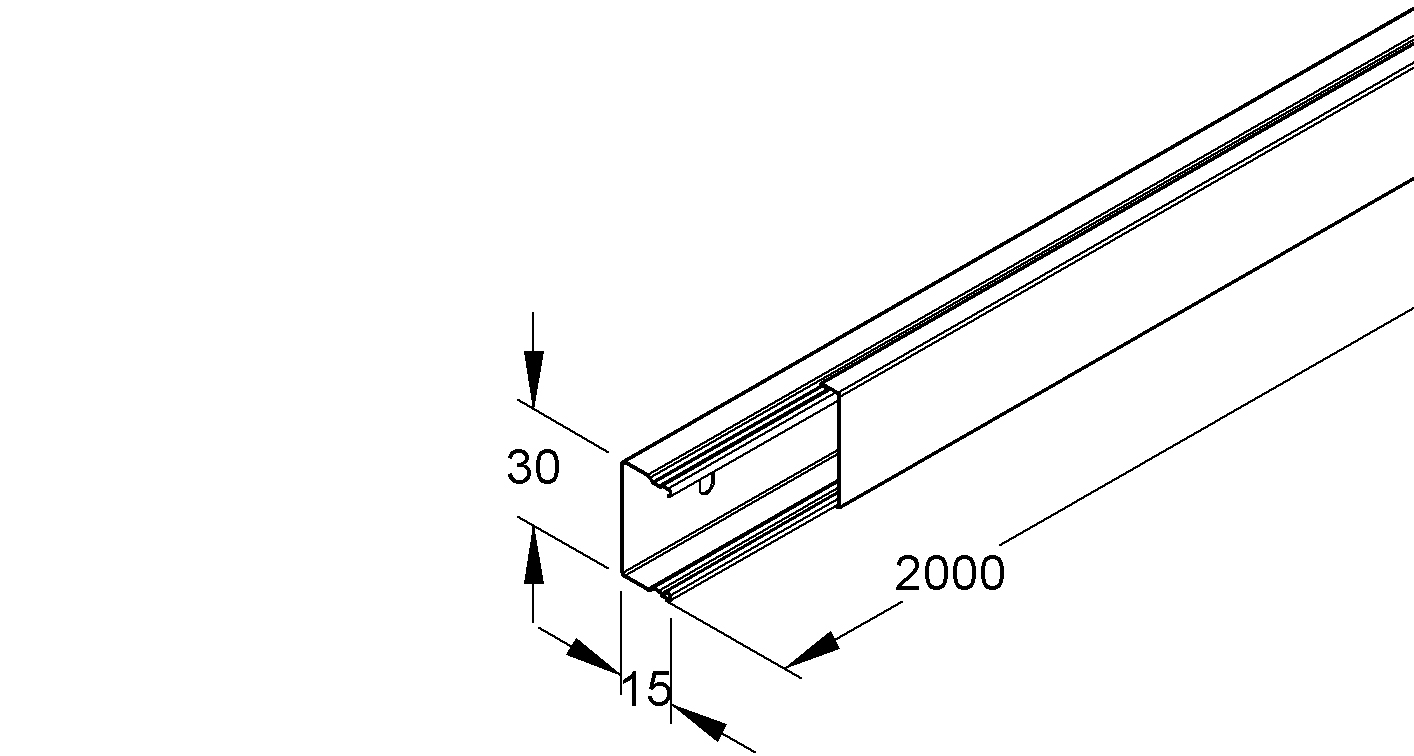 Leitungsführungskanal ST 16x16x2000mm natur vz LF-K hfr 225qmm