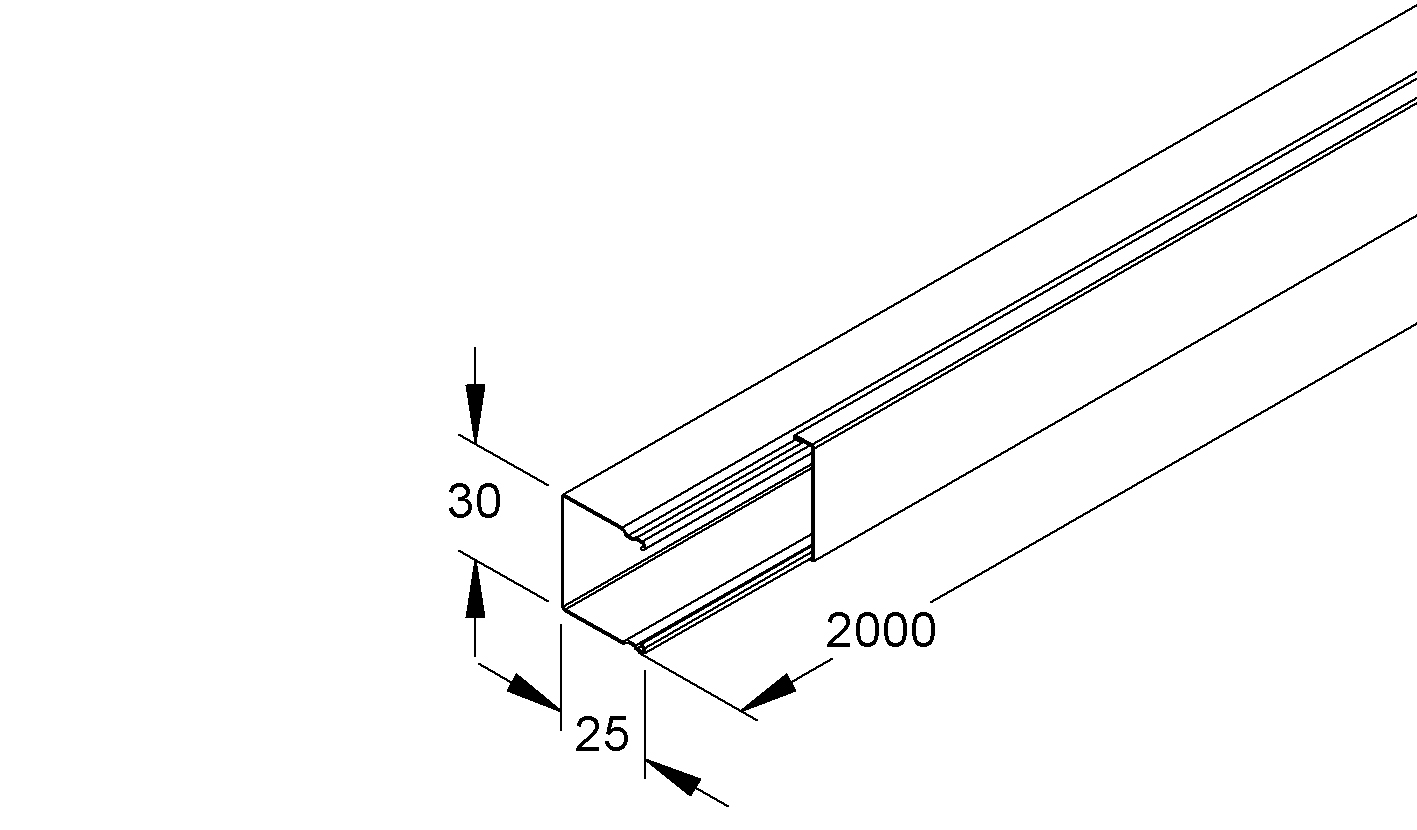 Leitungsführungskanal ST 26x30x2000mm natur vz LF-K hfr f.Funktionserh 725qmm