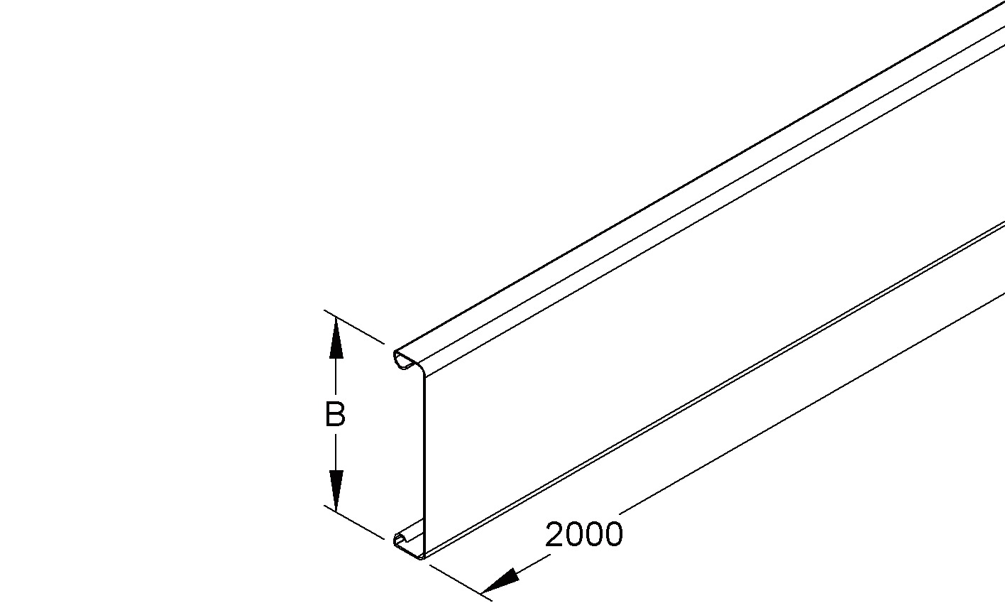 Oberteil LF-K 60x2000mm ST natur hfr