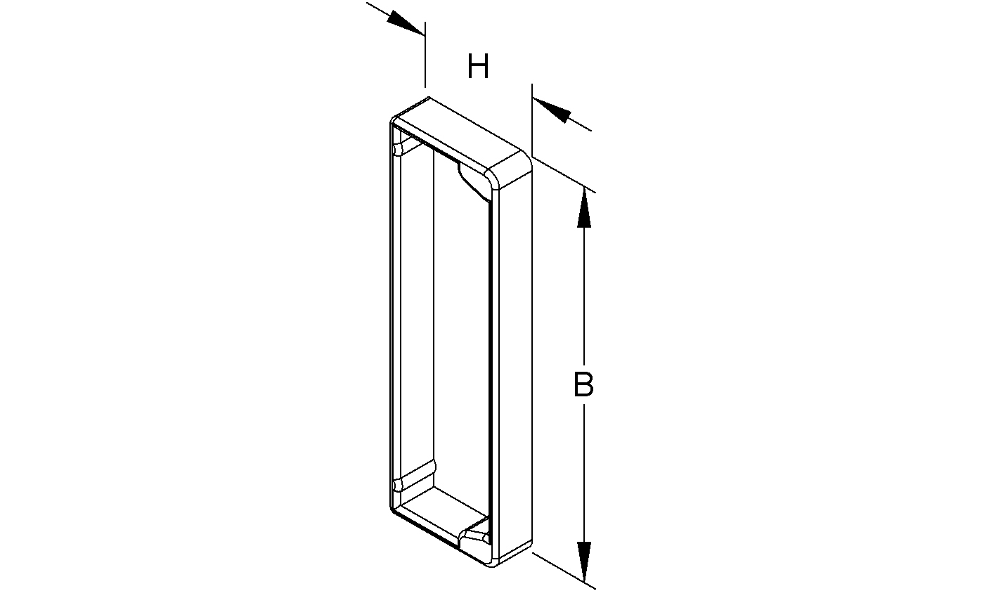 Endstück LF-K 200x60mm li/re Kst sw RAL9005 unbeh