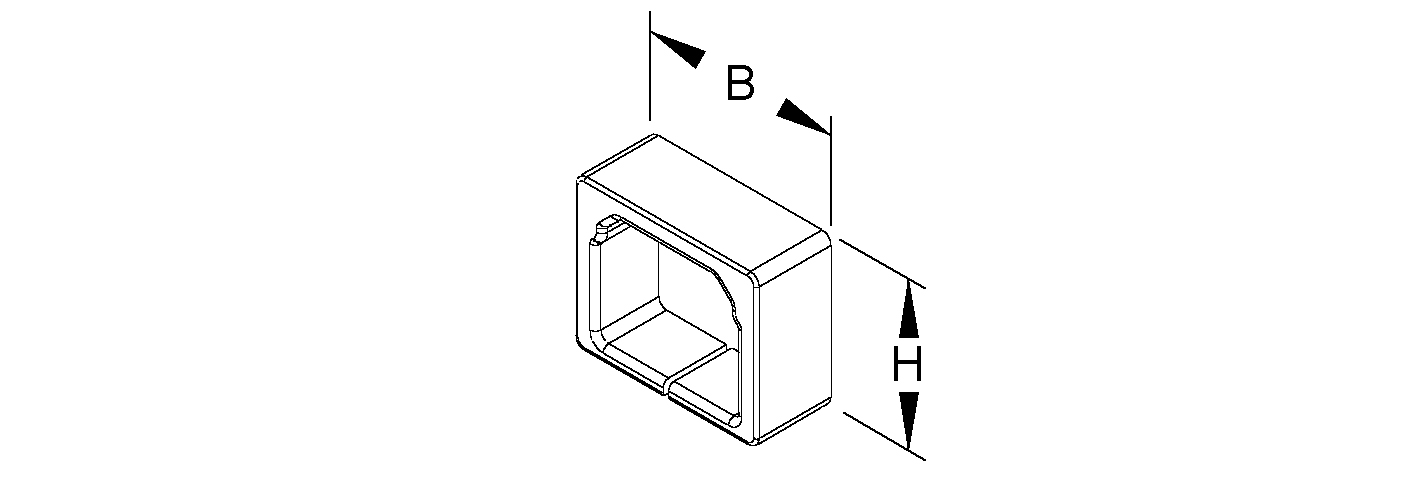 Endstück LF-K 30x26mm li/re Kst hfr anth RAL7021 unbeh