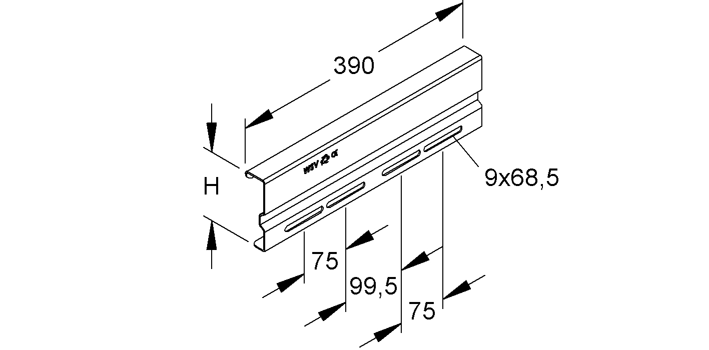 Verbinder Kabeltrag ST Schraubverb 390mm 200-600x105mm Geeignet für Kabelleiter