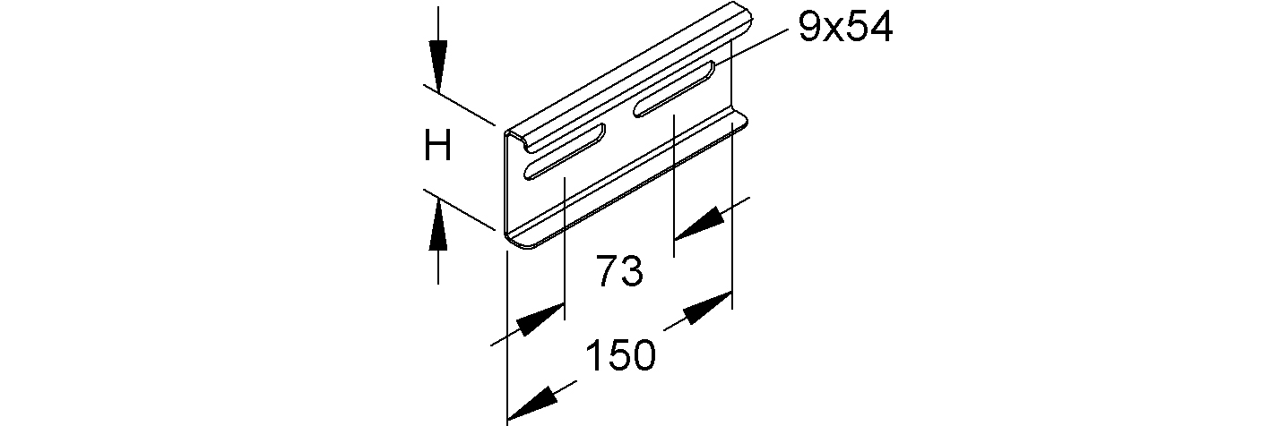 Verbinder Kabeltrag ST Schraubverb 150mm 200-600x60mm Geeignet für Kabelleiter