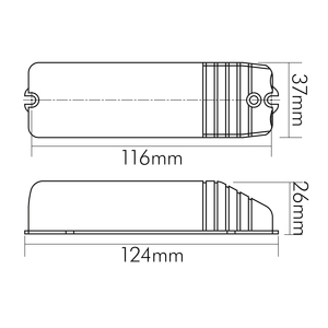 Sicherheitstrafo 35-110W 11,8V ws 124x37x26mm elektr.Trafo