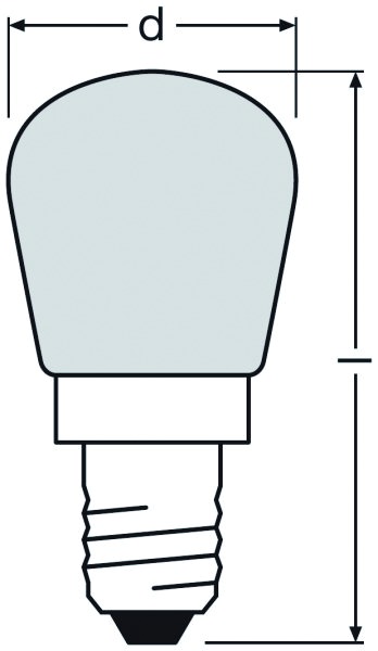 Röhrenlampe 25W mattiert E14 230V Ø26x57mm 109mA f.Kühlschrank