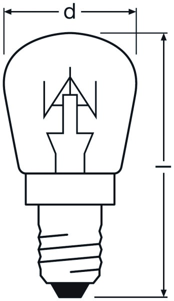 Backofenlampe 15W kl E14 230V Ø26x55mm 65mA