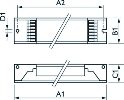 Vorschaltgerät 36W elektr f.T8 1-10V Dimmung 1-10 V 360x30mm