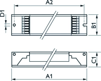 Vorschaltgerät 58W elektr f.T8 1-10V Dimmung 1-10 V 360x30mm