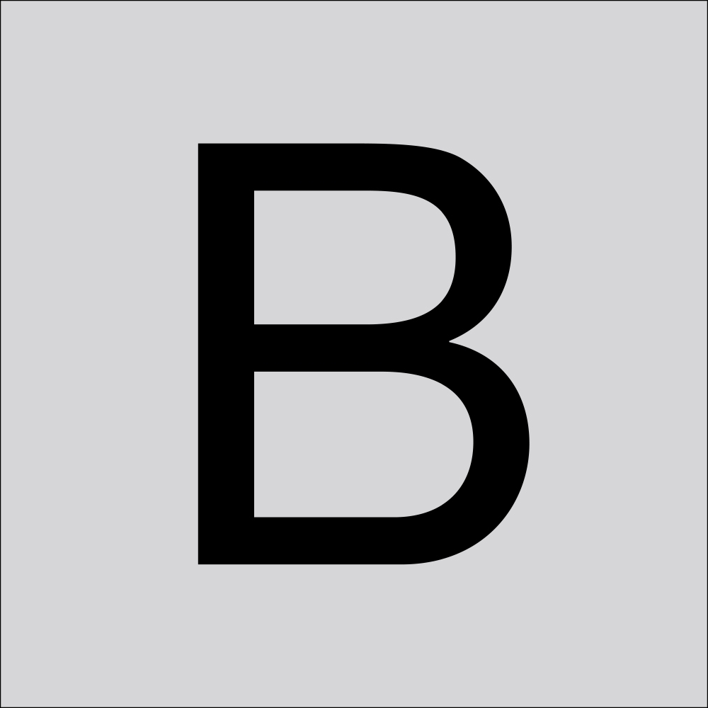 Großbuchstabe B sw H100mm