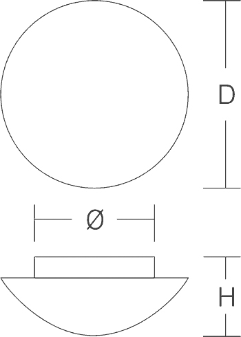 Glasleuchte FlatBasic 60W HV ws IP44 E27 Ø250x106mm