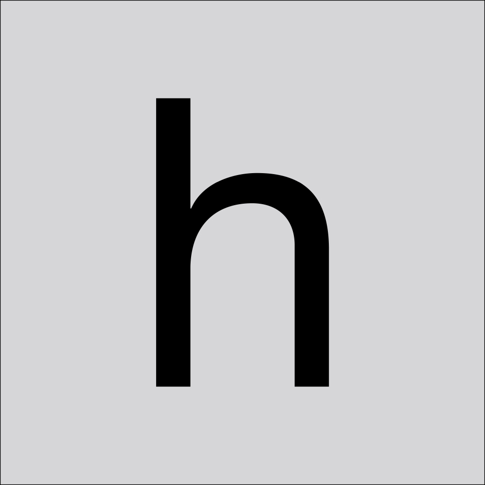 Kleinbuchstabe H sw H100mm