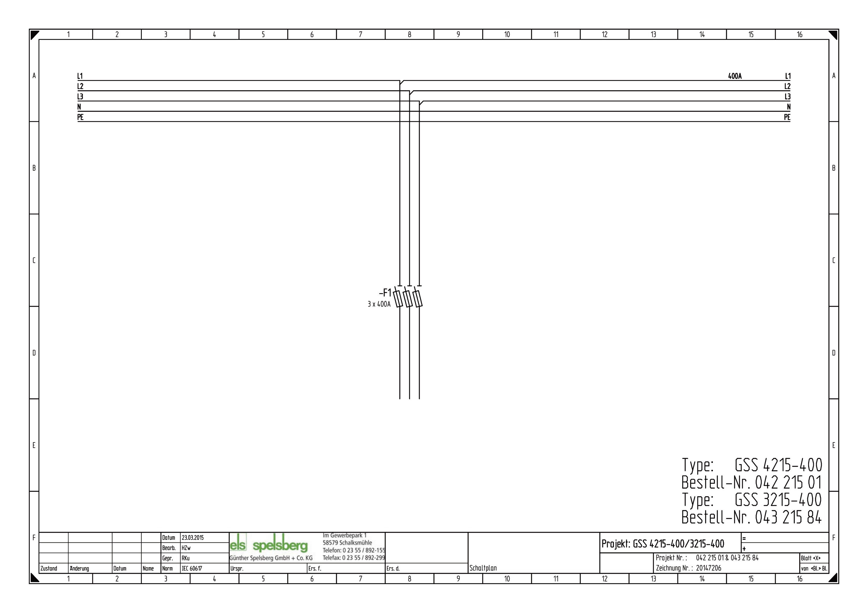 Lasttrenngehäuse NH2 400A 690V IP65 320x254x640mm