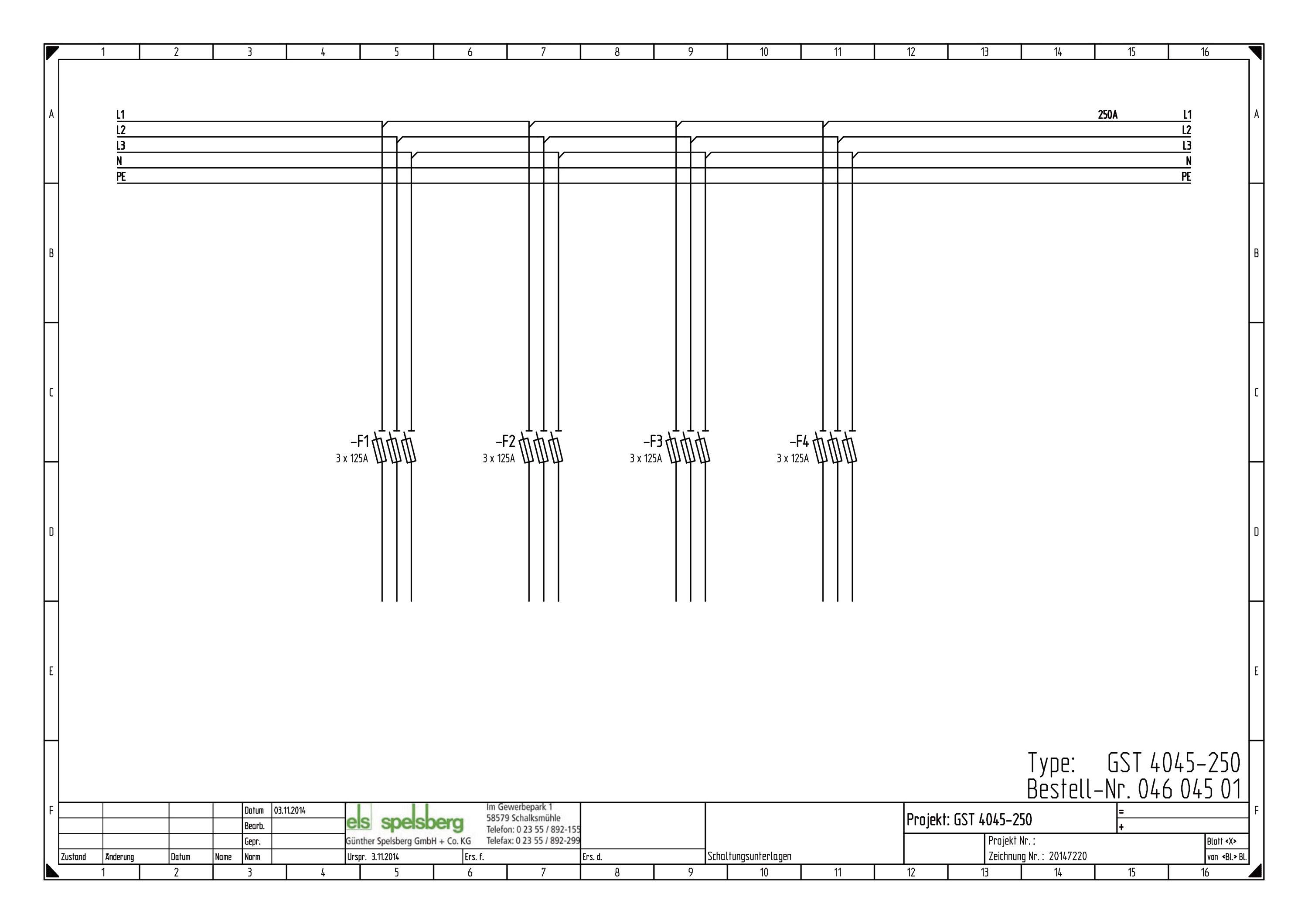 Verteilerbaugruppe NH-Si NH000 5p 250A 4st/NH-trenn Sammelschienensystem