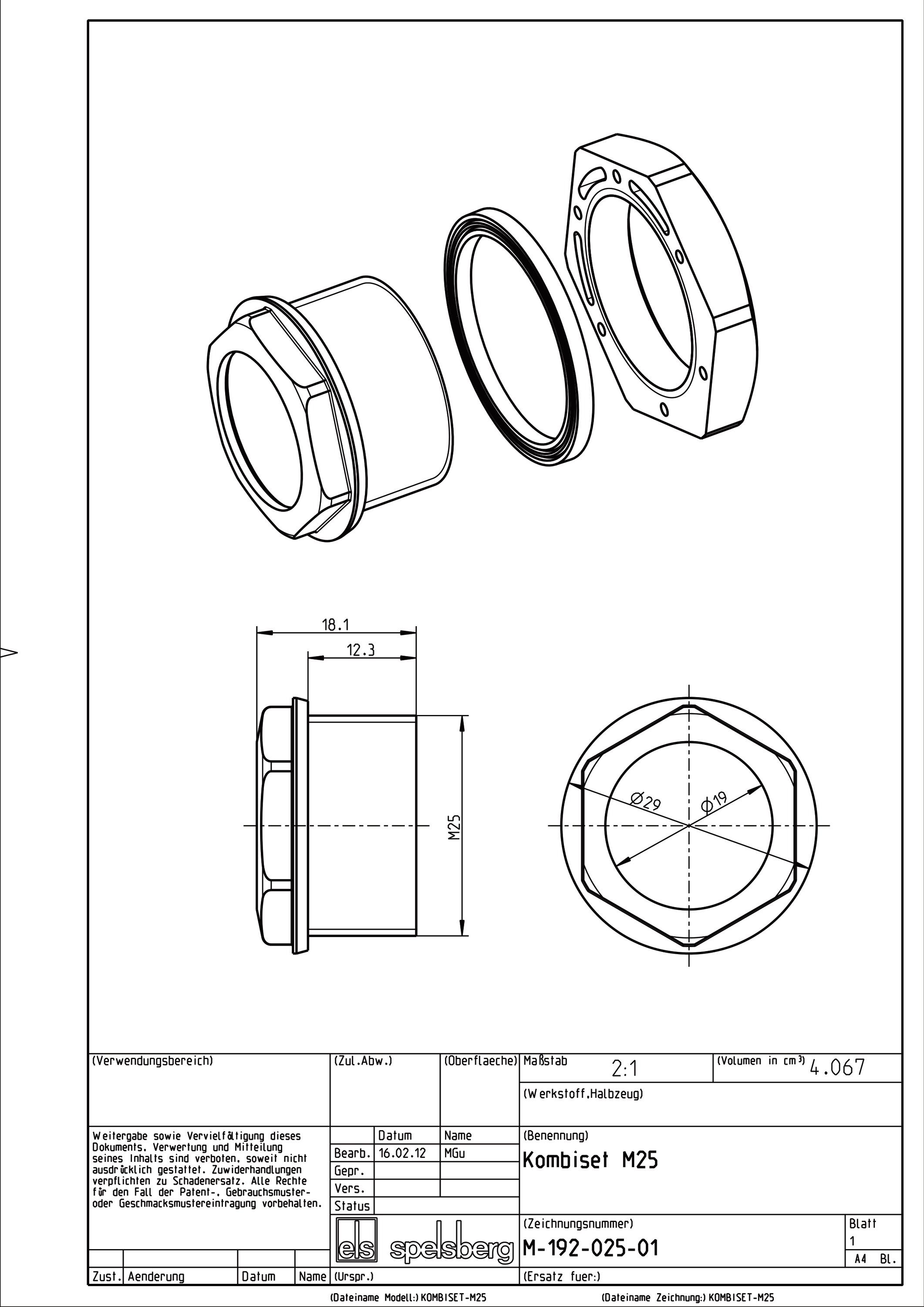 Verbinder/Trennsteg B25mm Kst gr