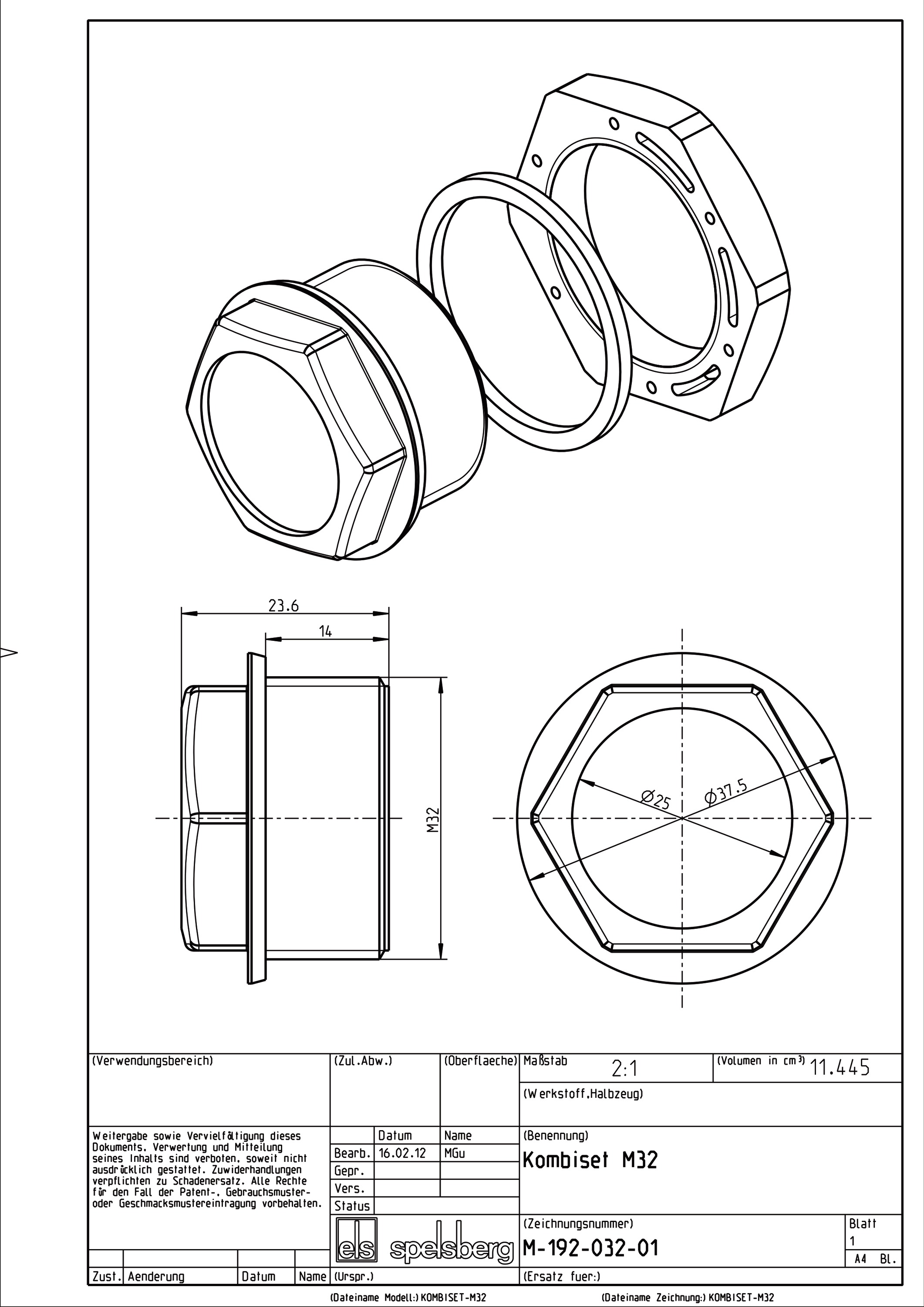 Verbinder/Trennsteg B32mm Kst gr