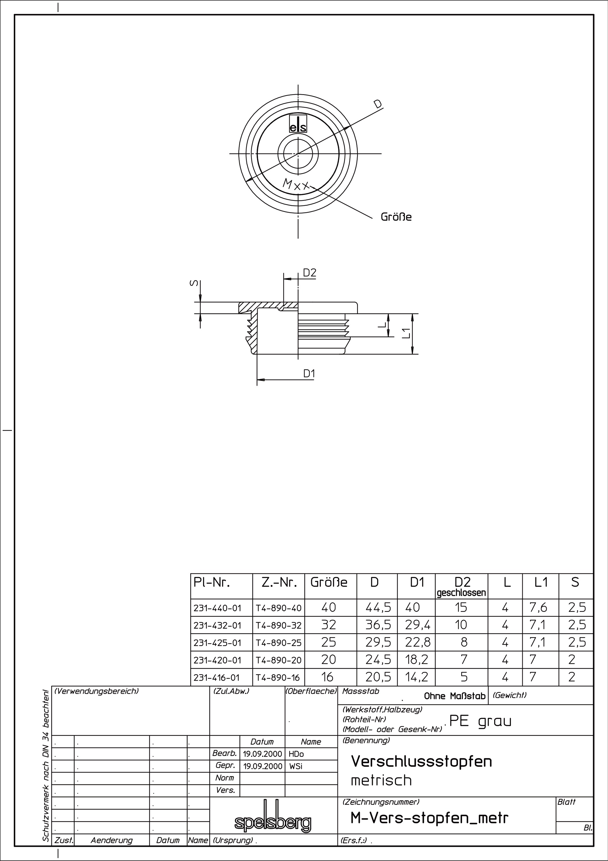 Kabeleinsteckstutzen IP54 Ø40mm 17-30mm lgr hfr offen