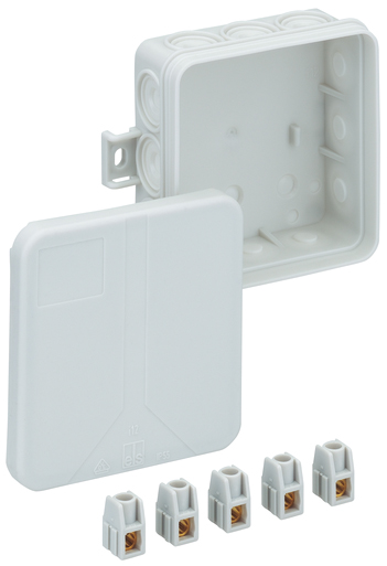 Abzweigdose IP55 2,5qmm 85x85x37mm gr Kst Wand/Decke hfr